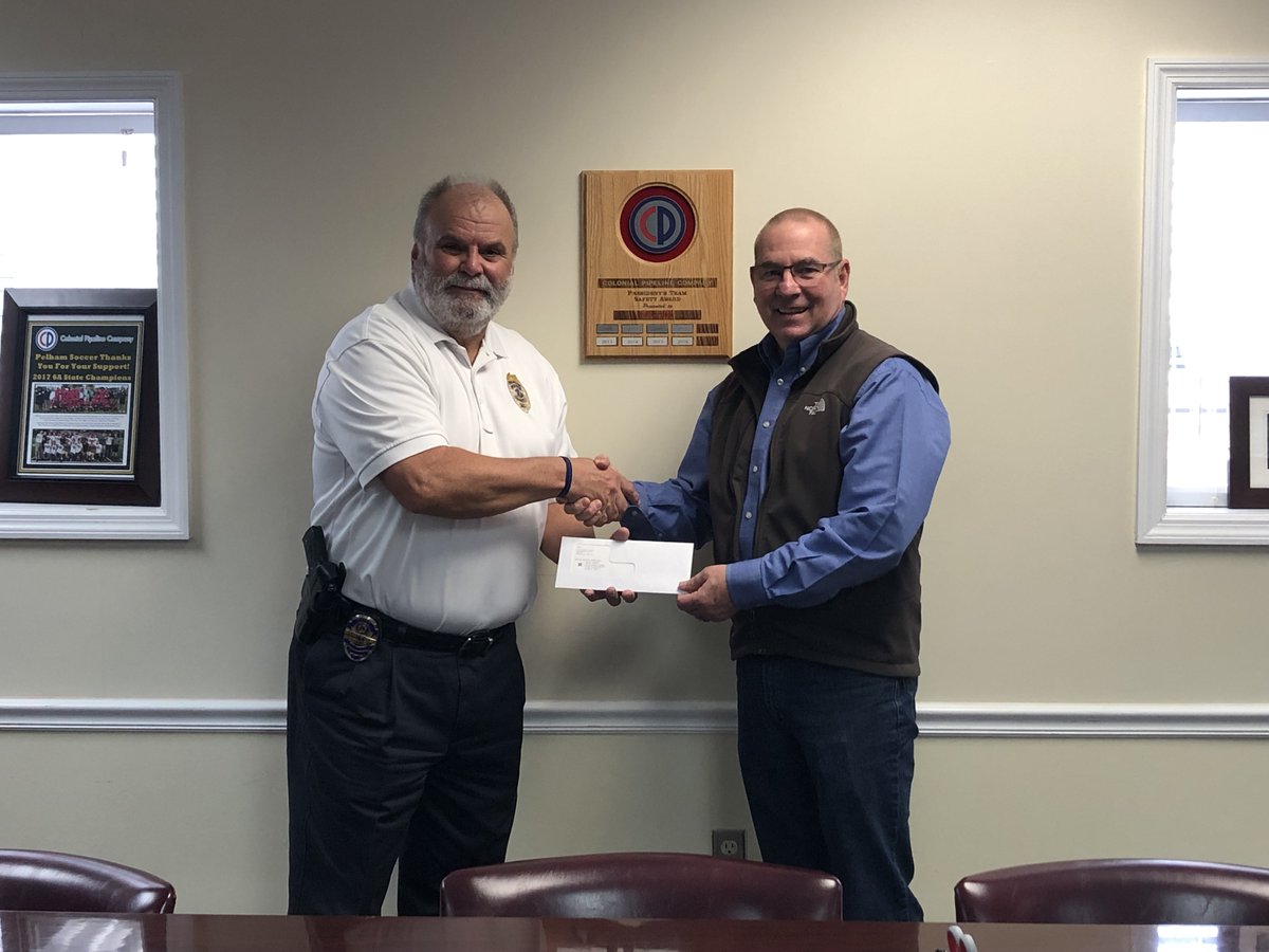Colonial Pipeline Donates 13,000 To Pelham Police Department